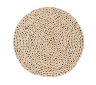 Set Of 2 Handmade Natural Round Rattan Placemats Insulation Mat Pad,23CM