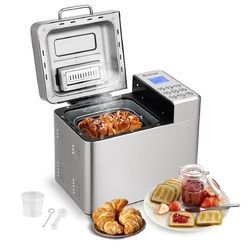 2 LB Stainless Steel Automatic Bread Maker Programmable Bread Machine