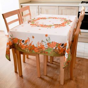 Non Iron Stain Resistant Thanksgiving Table Cloth 60x84 in Fall Leaves Table Cover Home Dining Room Table Protection Stylish Ivory Thanksgiving Decora