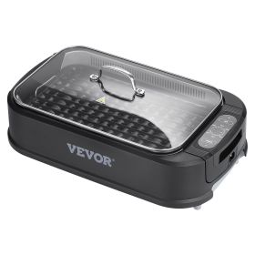 VEVOR Smokeless Indoor Grill, 110 sq.in 1500W Electric BBQ Grill with Non-Stick Surface, Adjustable Temperature, Turbo Smoke Extractor