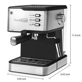 20Bar Espresso machine 950W semi-automatic coffee machine 1 cup / 2 cup compatible with ESE POD capsule filter and milk foam device steam rod steam ty