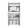 Rockford Kitchen Cart, Open Shelf, Double Door Cabinet, Two Interior Shelves