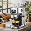 1350W Semi-Automatic Espresso Machine 20Bar (ULKA) High Pressure Pump Extraction 1 / 2 Cappuccino or Latte ESE POD Capsule Filter Steam Bar 1.5L