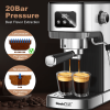 1350W Semi-Automatic Espresso Machine 20Bar (ULKA) High Pressure Pump Extraction 1 / 2 Cappuccino or Latte ESE POD Capsule Filter Steam Bar 1.5L