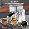 20Bar (ULKA) High Pressure Pump Automatic Espresso Machine Extract 1 / 2 Cup Cappuccino or Latte ESE POD Capsule Filter and Automatic Steam Bar 1.8L W