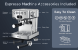 1350W Semi-automatic coffee machine 19Bar (ULKA) high pressure pump extraction 1 cup / 2 cup espresso machine 1.8L water