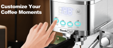 20Bar (ULKA) High Pressure Pump Automatic Espresso Machine Extract 1 / 2 Cup Cappuccino or Latte ESE POD Capsule Filter and Automatic Steam Bar 1.8L W