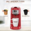 CHULUX Single Serve Coffee Maker Red KCUP Pod Coffee Brewer, Upgrade Single Cup Coffee Machine Fast Brewing