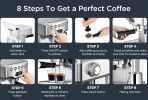 1350W Semi-automatic coffee machine 19Bar (ULKA) high pressure pump extraction 1 cup / 2 cup espresso machine 1.8L water