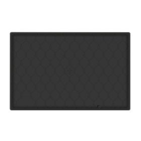 Silicone Under Sink Mat for Cabinet 34x22in Sink Cabinet Protector Mat Kitchen Bathroom Cabinet Liner with Drain Hole Hold Up to 3 Callons Liquid (Color: Black)